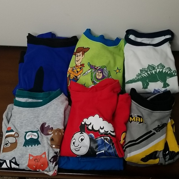 Bundle 4T Boys Long Pajama Sets 6 pairs
